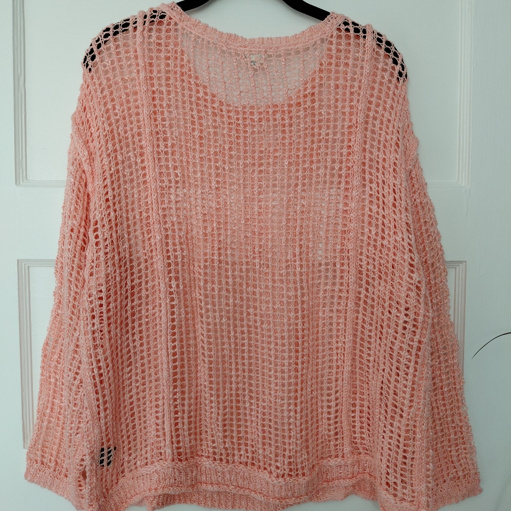 POL Women's Coral Open-Knit Sweater - Picture 3 of 3